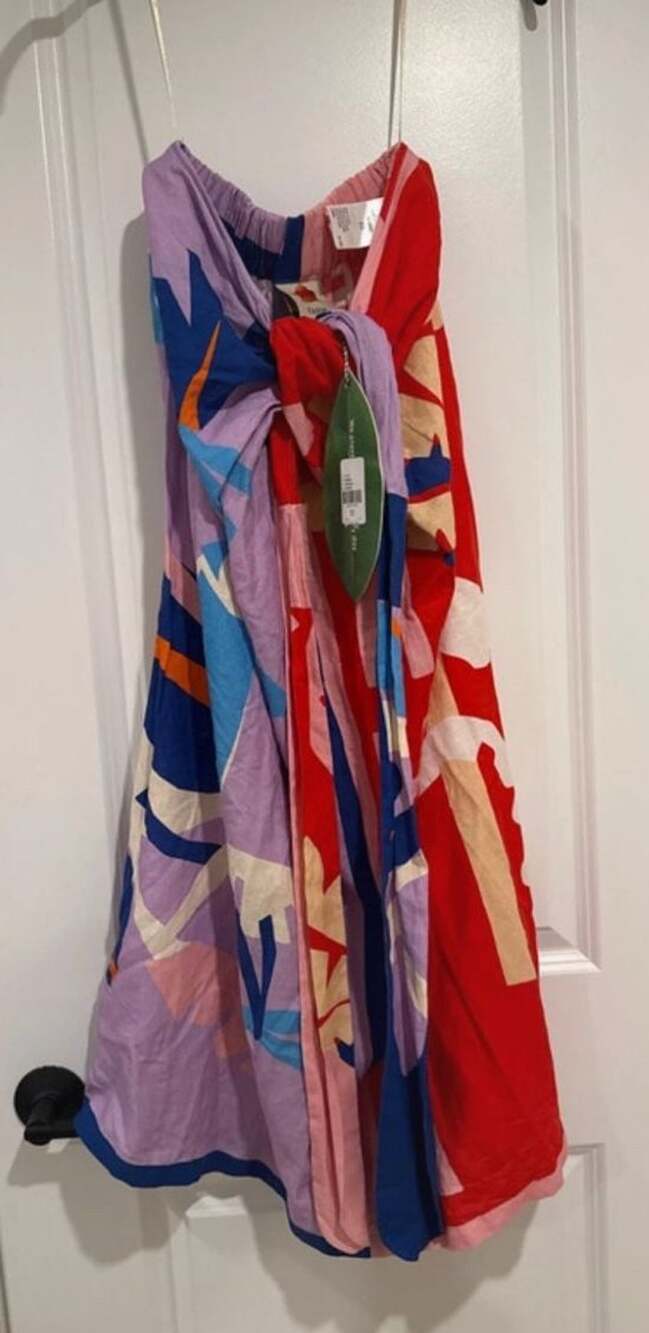 Farm Rio Brasil Bahia Scarves Linen Midi Skirt Multi Colorful Sz XS - Picture 14 of 15